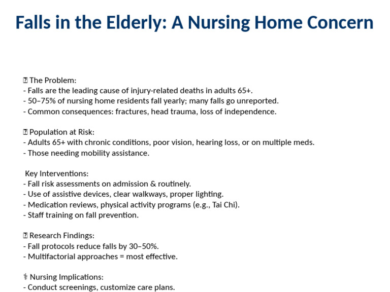 Falls in The Elderly Infographic | PDF