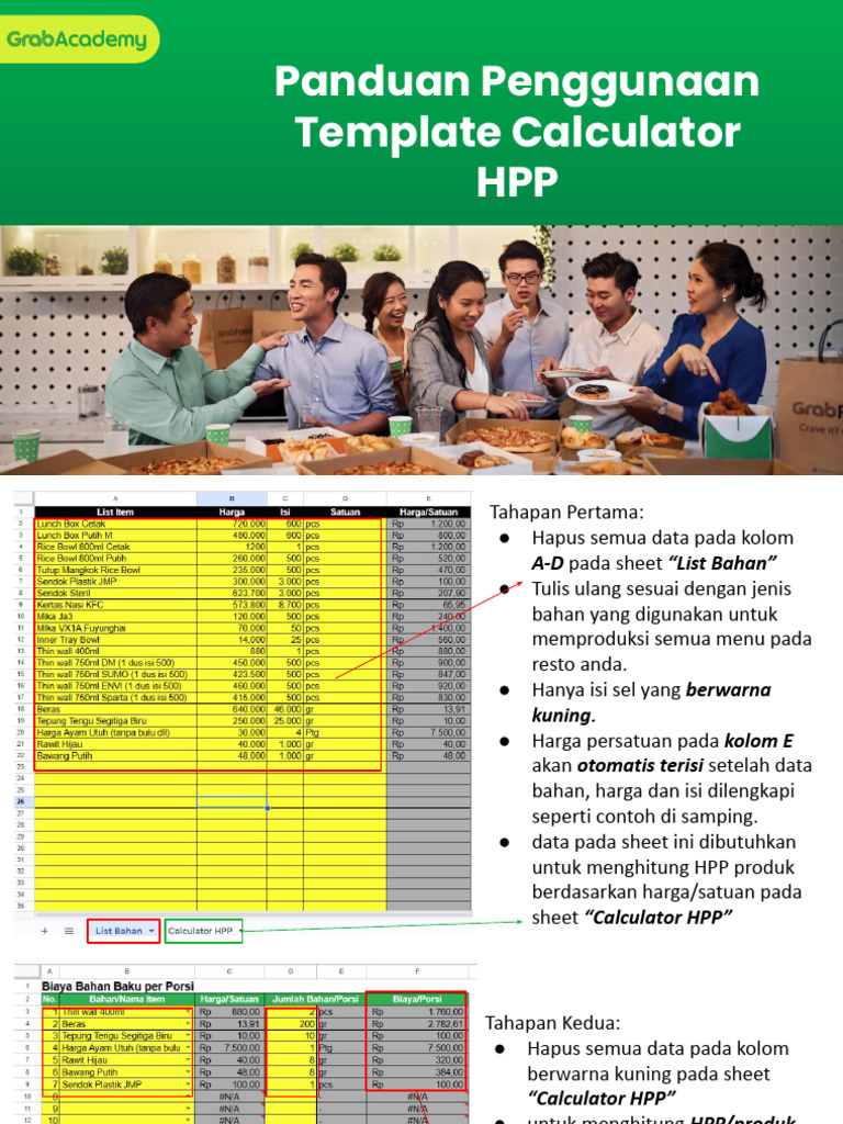 Panduan HPP dengan Template dan Kalkulator | PDF