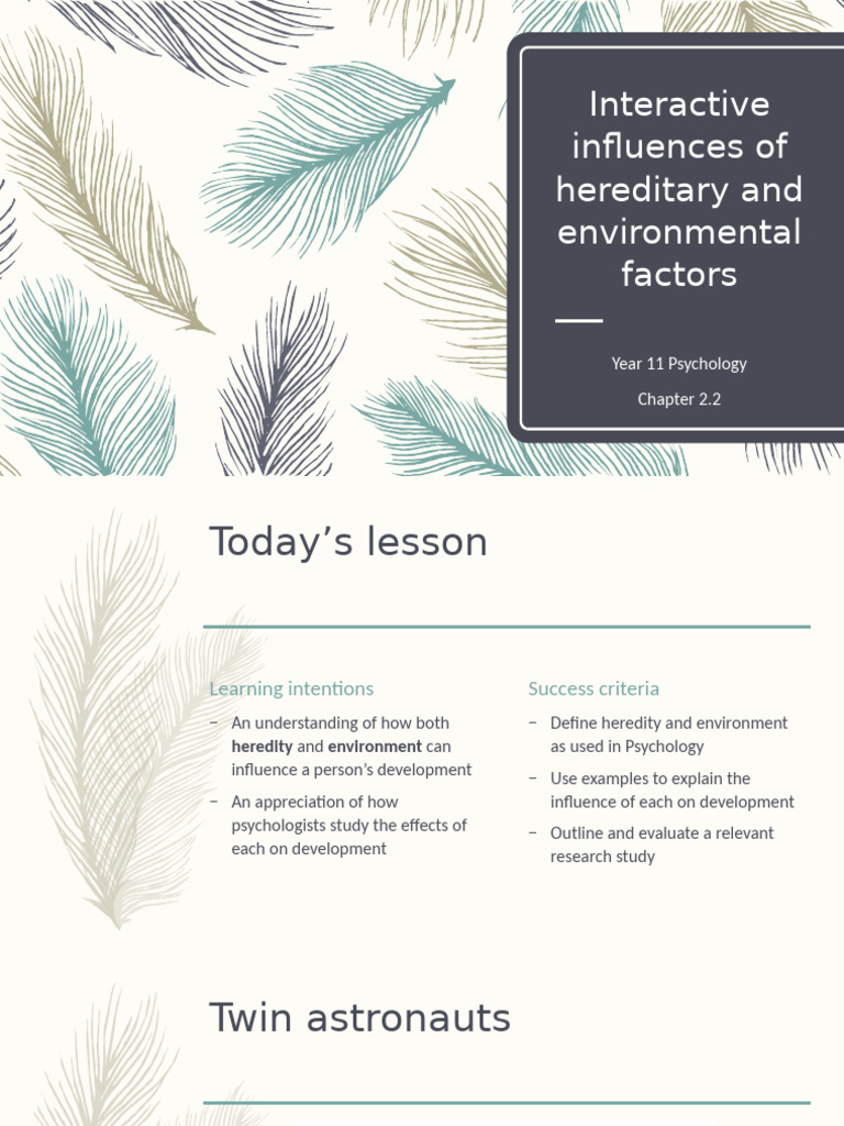 Heredity and Environment in Development | PDF | Nature Versus Nurture ...