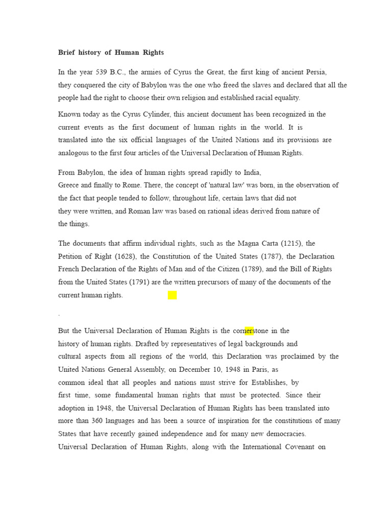 Overview of Human Rights History | PDF | Human Rights | Social Policy