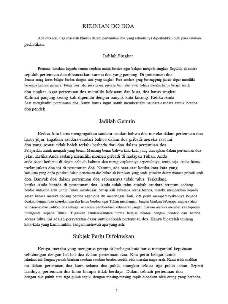 Tips Efektif untuk Pertemuan Doa | PDF