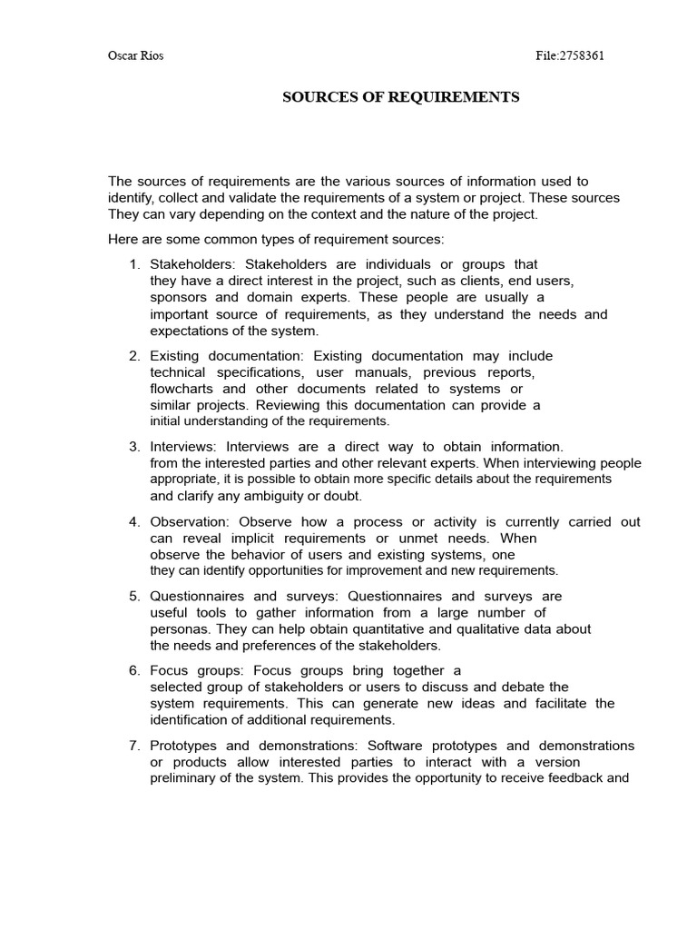 Identifying Sources of Requirements | PDF | Focus Group | Usability