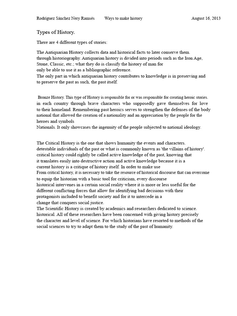Four Types of History Explained | PDF | Psychology | Science