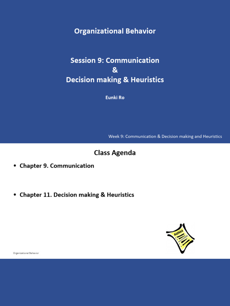 Week 9 (En) - Communication Decision Making and Heuristics | PDF ...