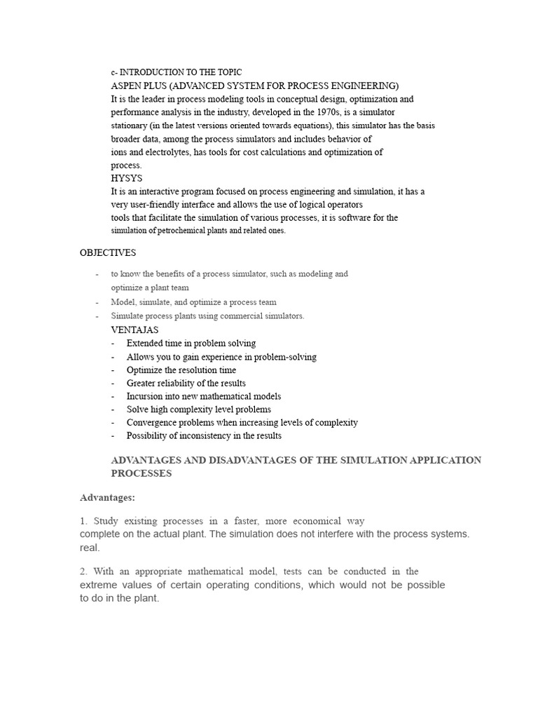 Aspen Plus vs HYSYS: Key Differences | PDF | Simulation | Mathematical ...