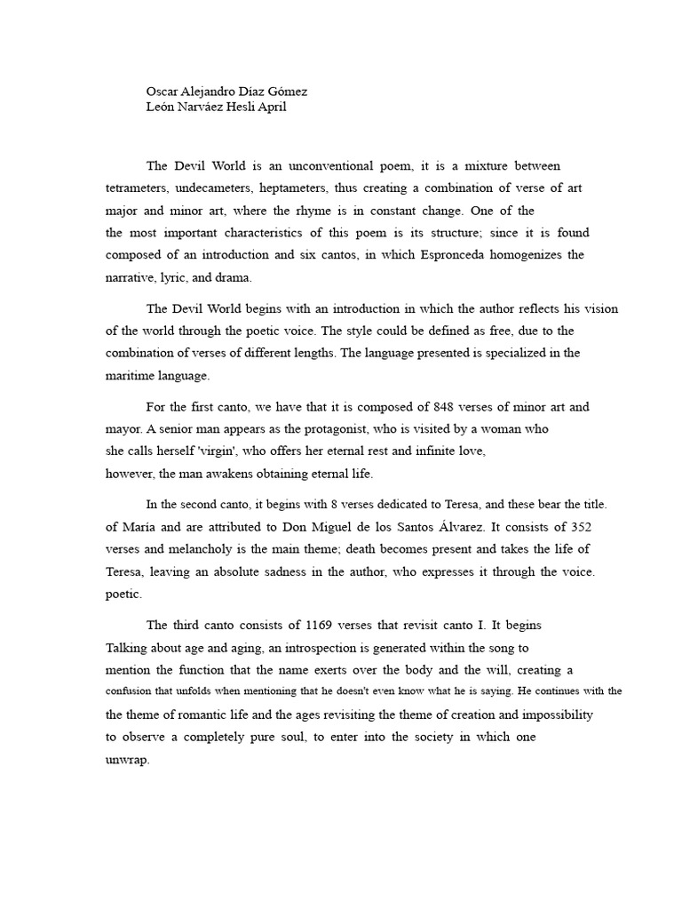 Analysis of The Devil World | PDF | Satan