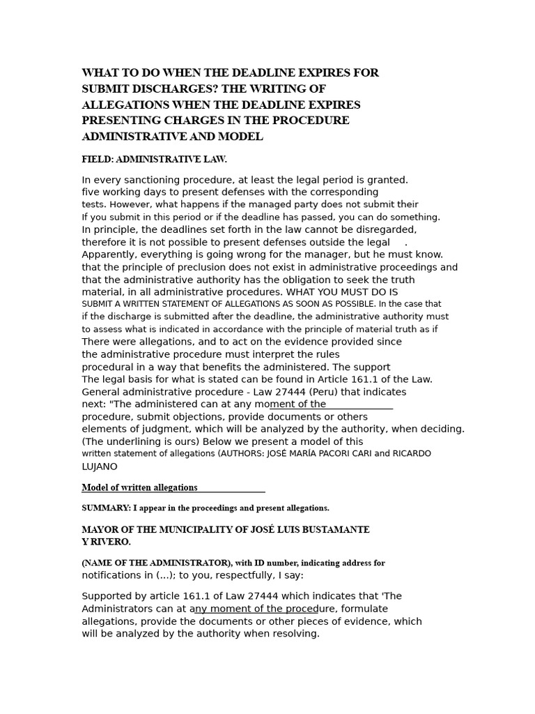 What To Do When The Deadline For Submitting Responses Expires | PDF ...