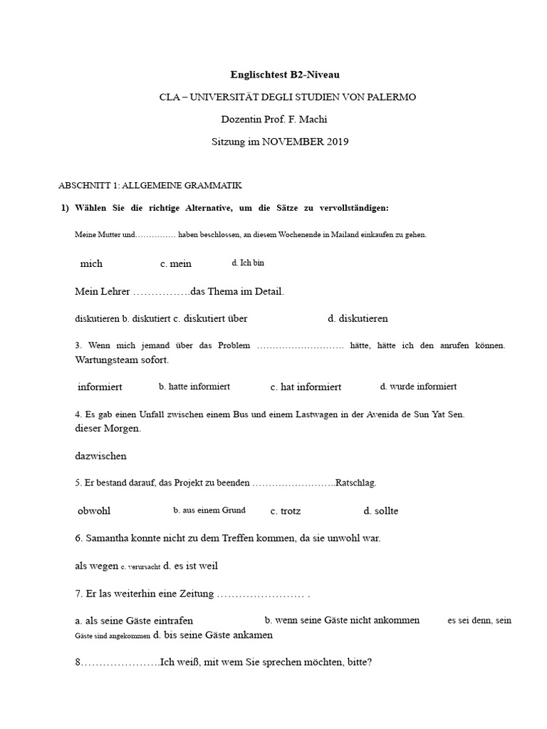 B2 Test | PDF