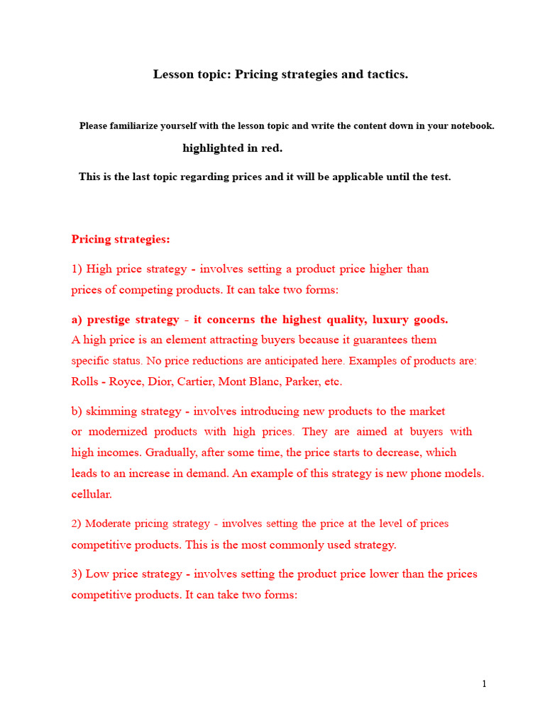 Effective Pricing Strategies Explained | PDF | Pricing | Prices