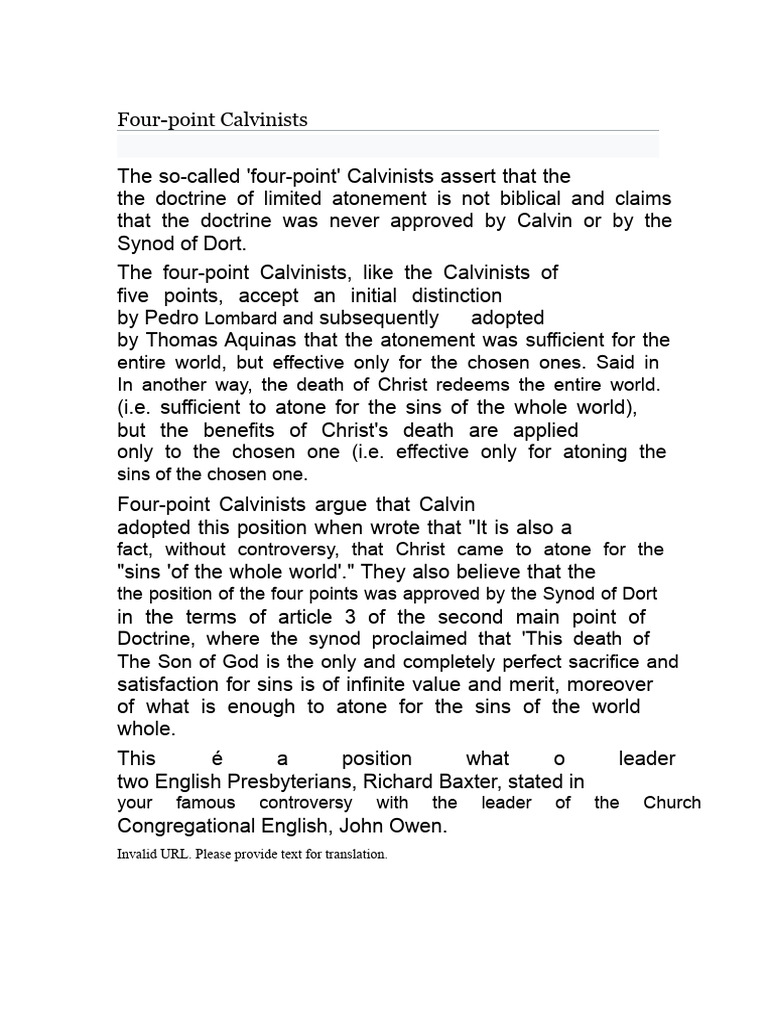 Four Point Calvinists | PDF