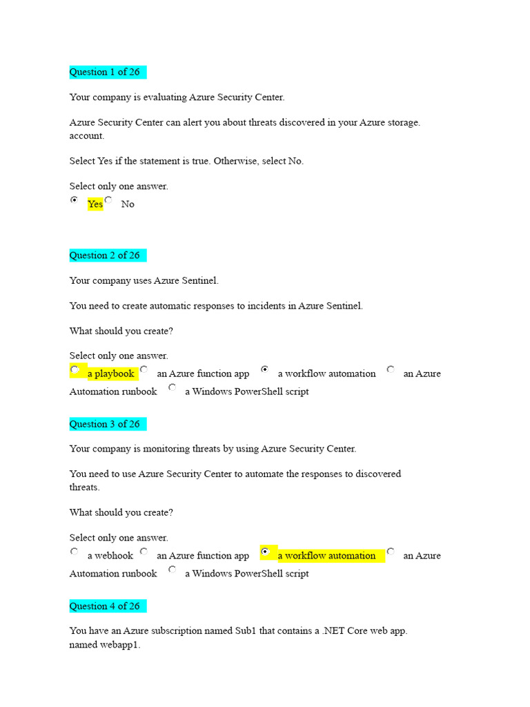 Azure Security and Recovery Quiz | PDF | Microsoft Azure | Databases
