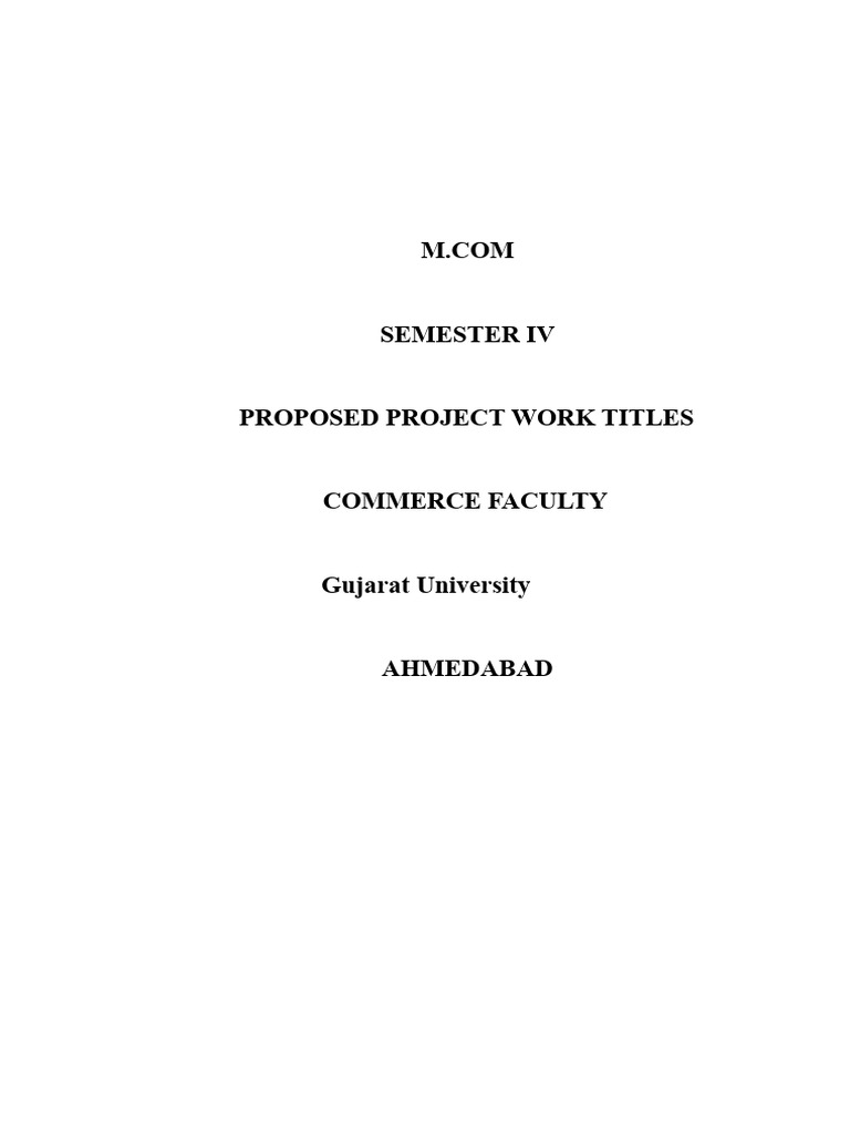 Project Titles for Commerce Students | PDF | Banks | Investing