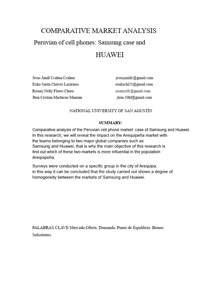 Analysis of The Mobile Market of Huawei and Samsung | PDF | Smartphone ...