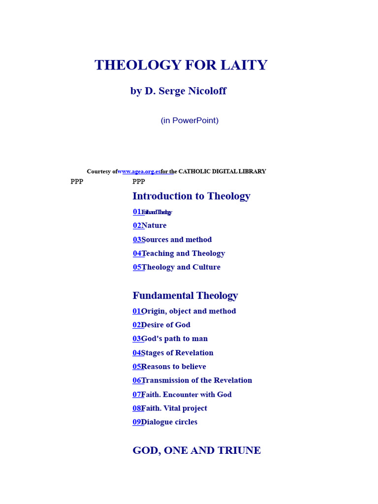 Introduction to Catholic Theology | PDF | Trinity | Religious Belief ...