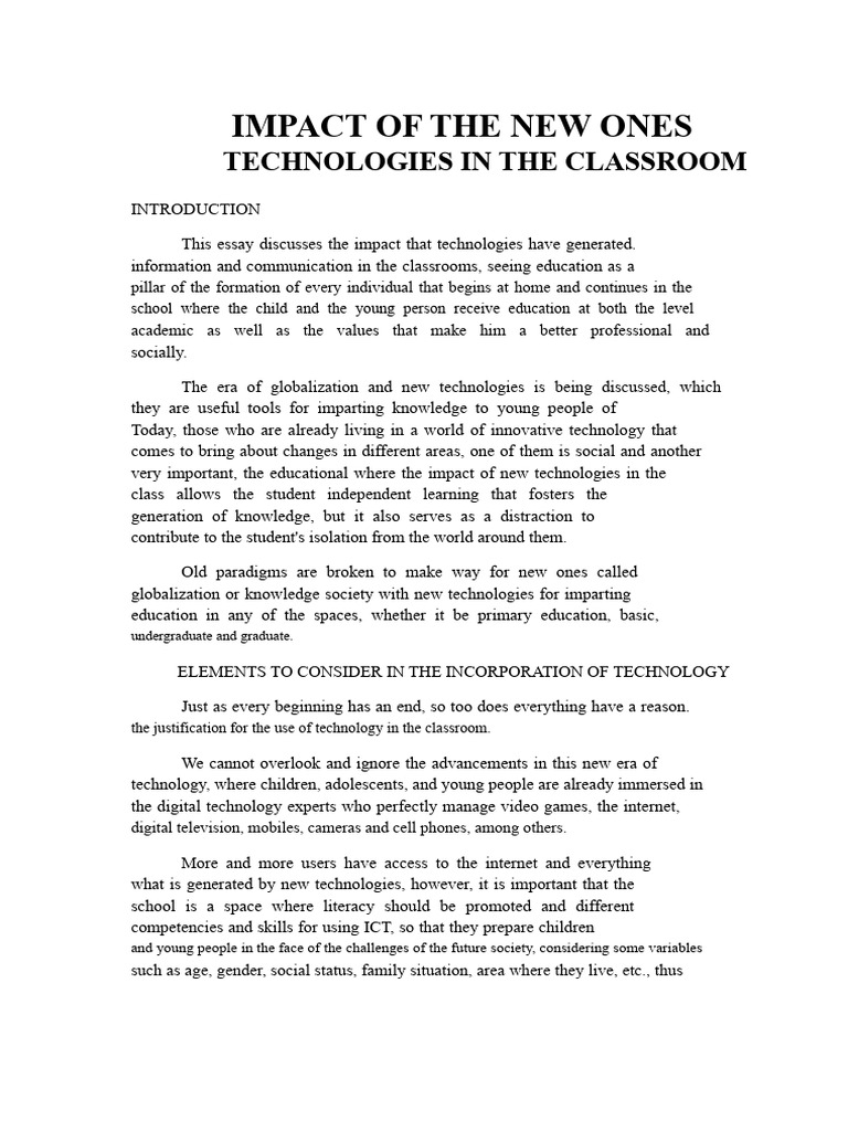 Impact of Technology in Education | PDF | Educational Technology | Teachers