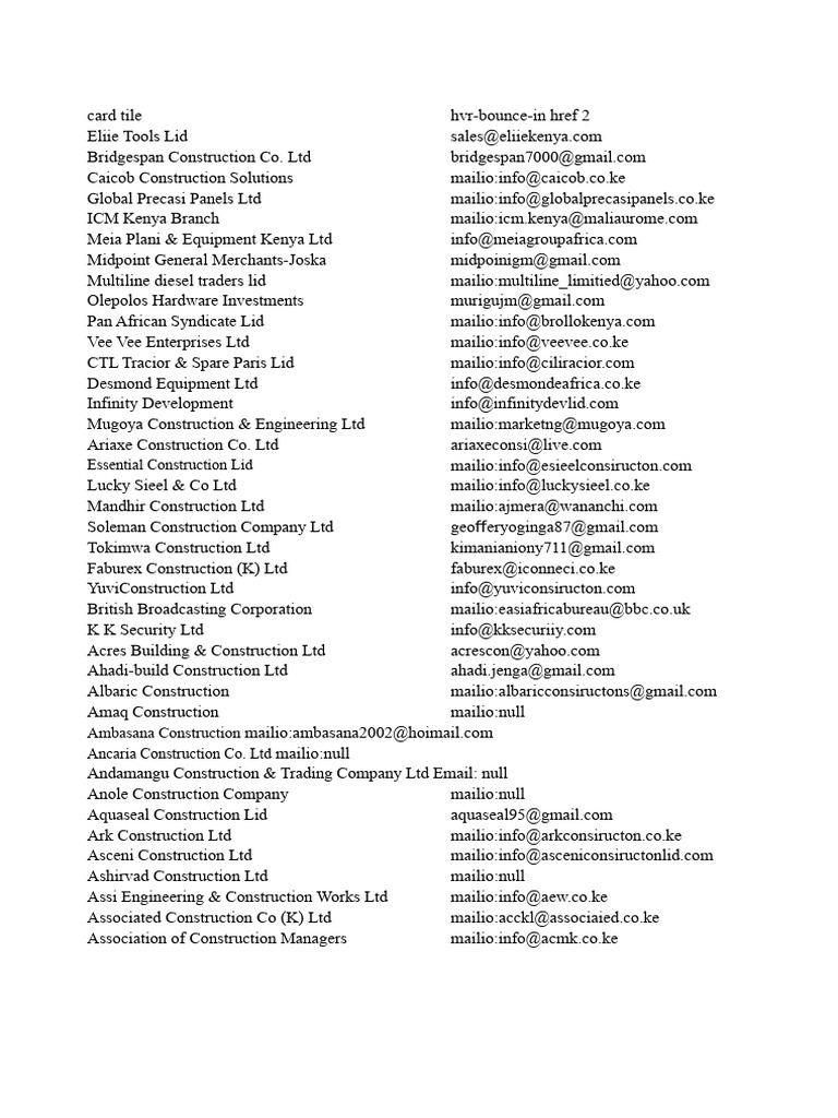 Construction Companies in Kenya List | PDF