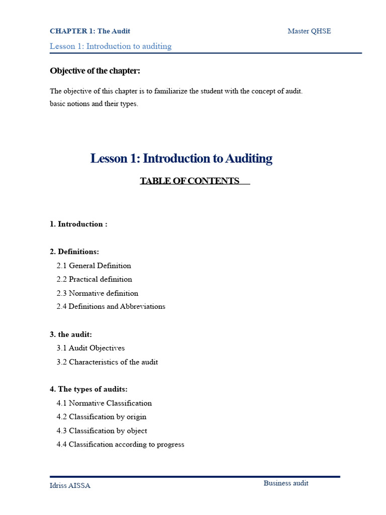 Introduction to Auditing Concepts | PDF | Audit | Quality Management System