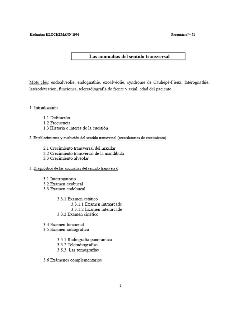 Anomalías del Sentido Transversal | PDF | Ortodoncia