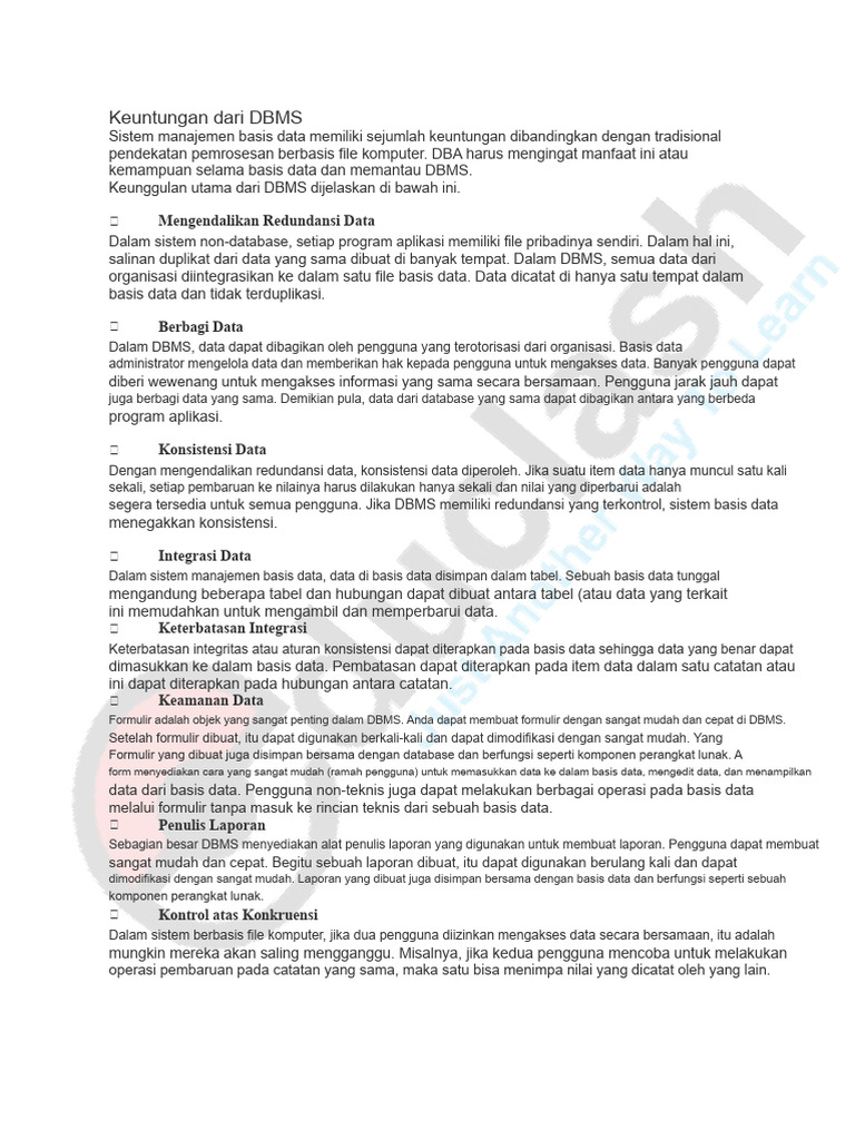 Keuntungan Dari Dbms Pdf