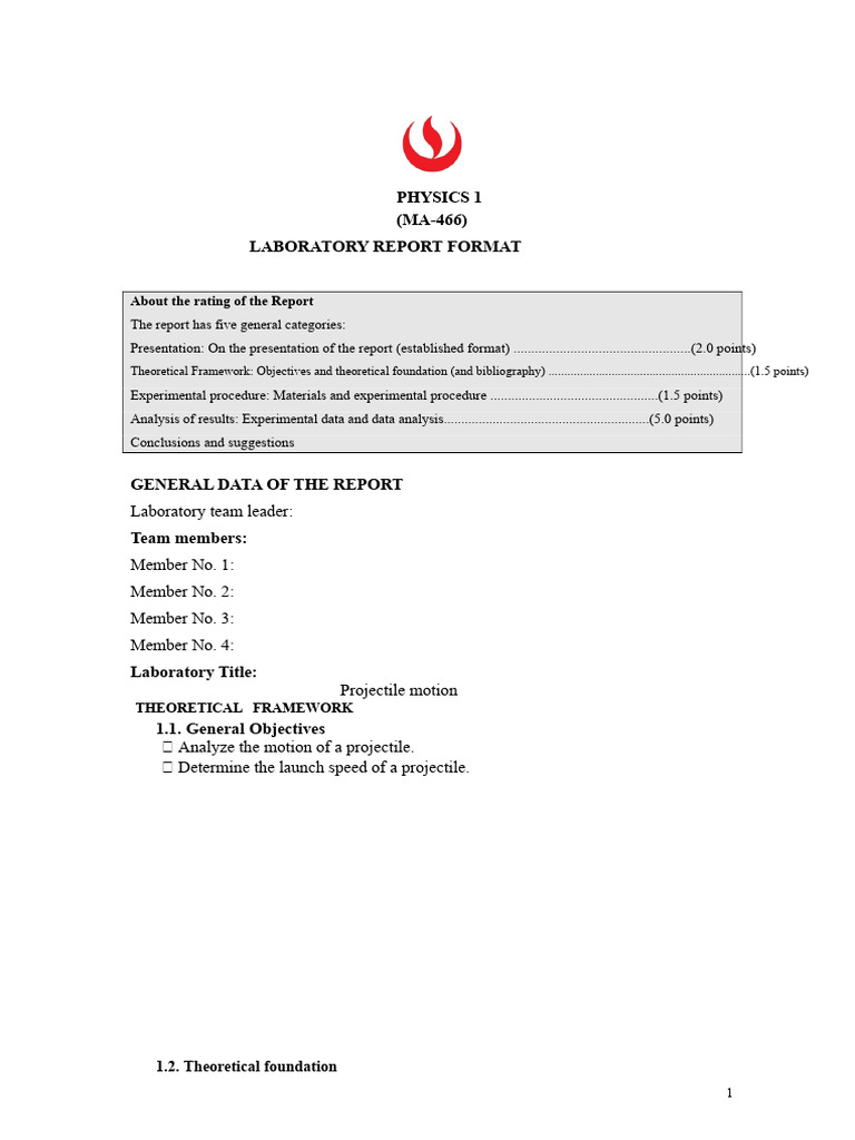 Physics Lab Report: Projectile Motion | PDF | Acceleration | Mechanical ...
