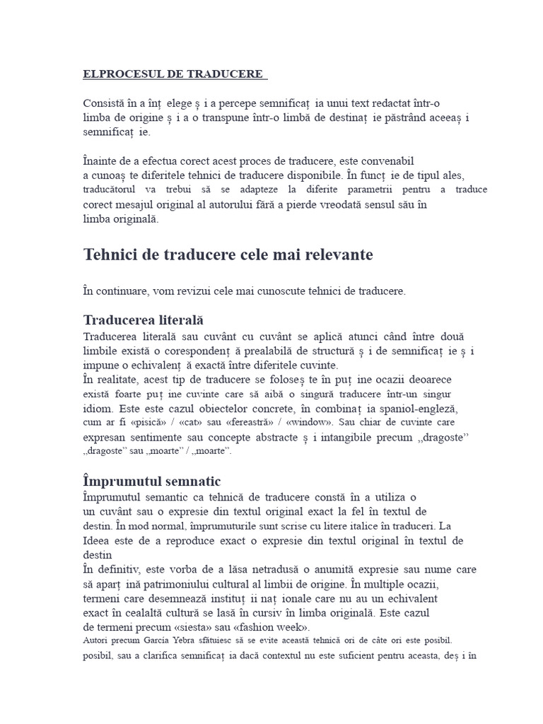 Metode de Traducere | PDF