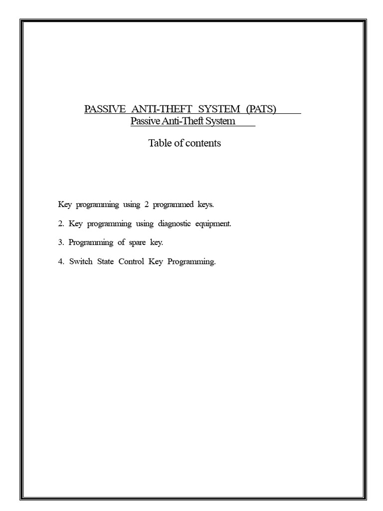 Ford PATS Key Programming Guide | PDF | Electronics | Computing