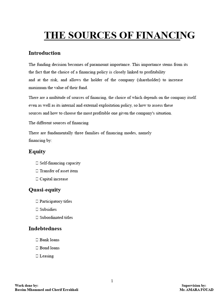 Sources of Company Financing Explained | PDF | Loans | Bonds (Finance)