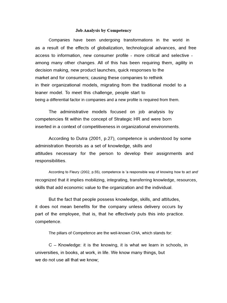 Competency-Based Job Analysis Overview | PDF | Knowledge | Methodology