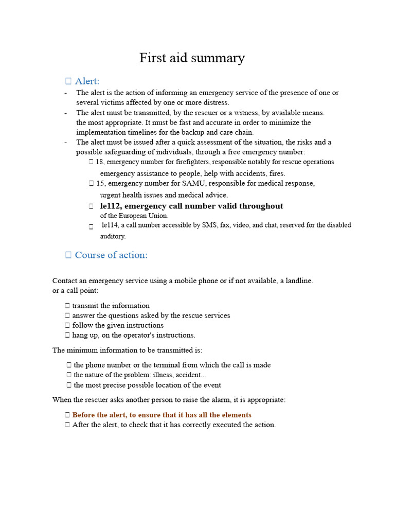 Essential First Aid Procedures Guide | PDF | Cardiopulmonary ...