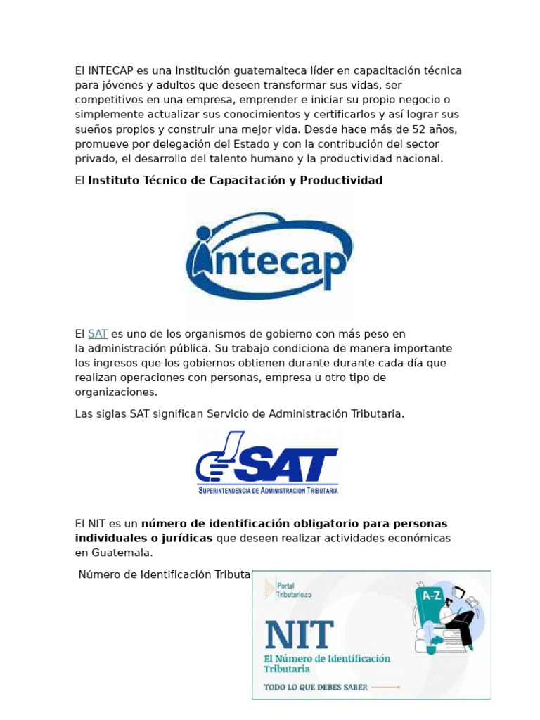Significado de INTECAP en Guatemala | PDF | Guatemala | Unicef