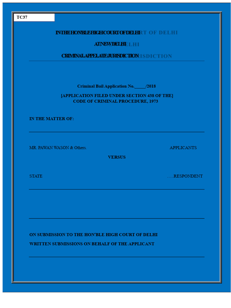 Delhi High Court Bail Application 2018 | PDF | Bail | Crimes