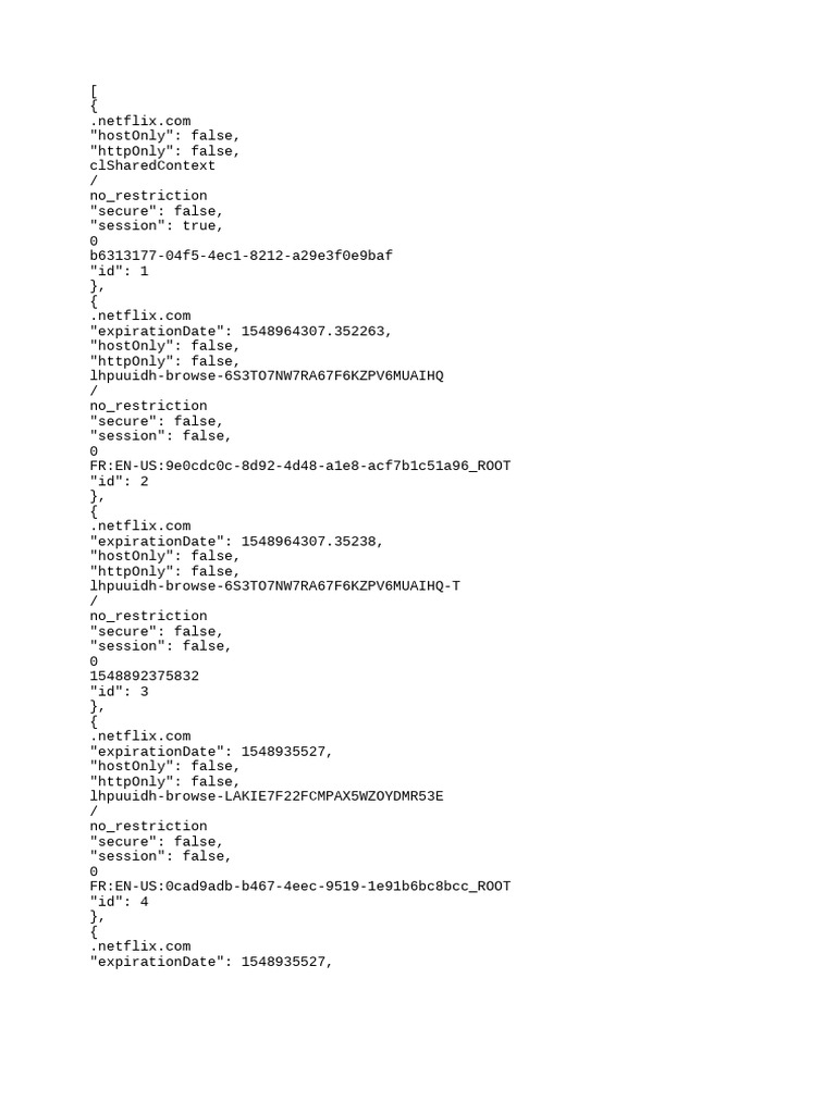 Cookies Netflix au format JSON | PDF | Cookie (informatique)