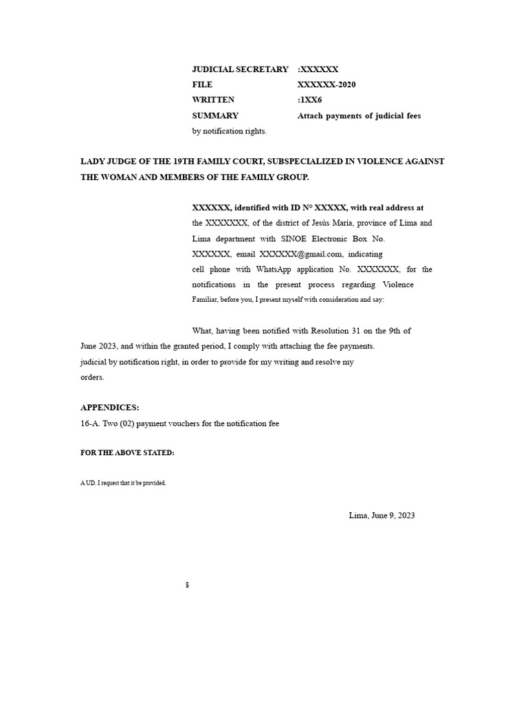 Attached Is The Payment of The Judicial Fee For Notification. | PDF