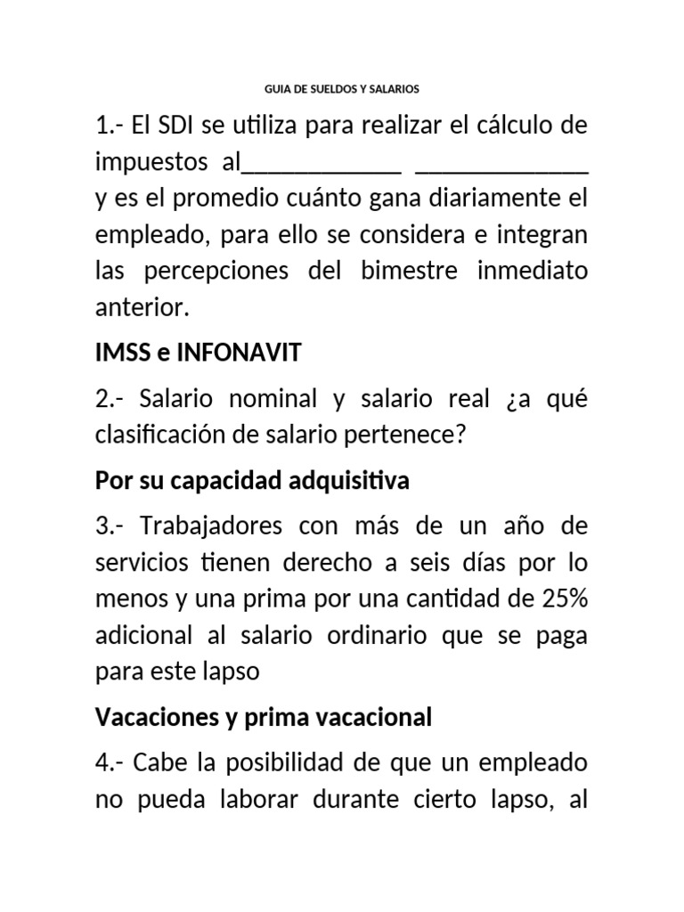 Guía de Sueldos y Salarios | PDF | Salario | Derecho laboral
