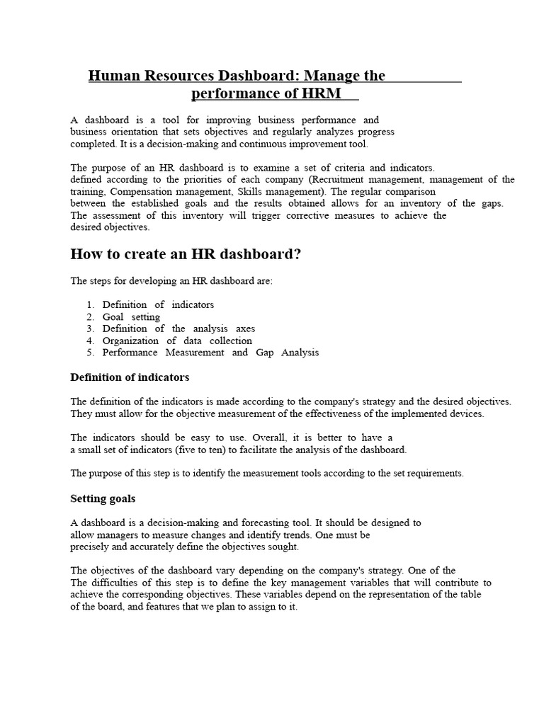 HR Dashboard: Key Metrics for Success | PDF | Human Resource Management ...