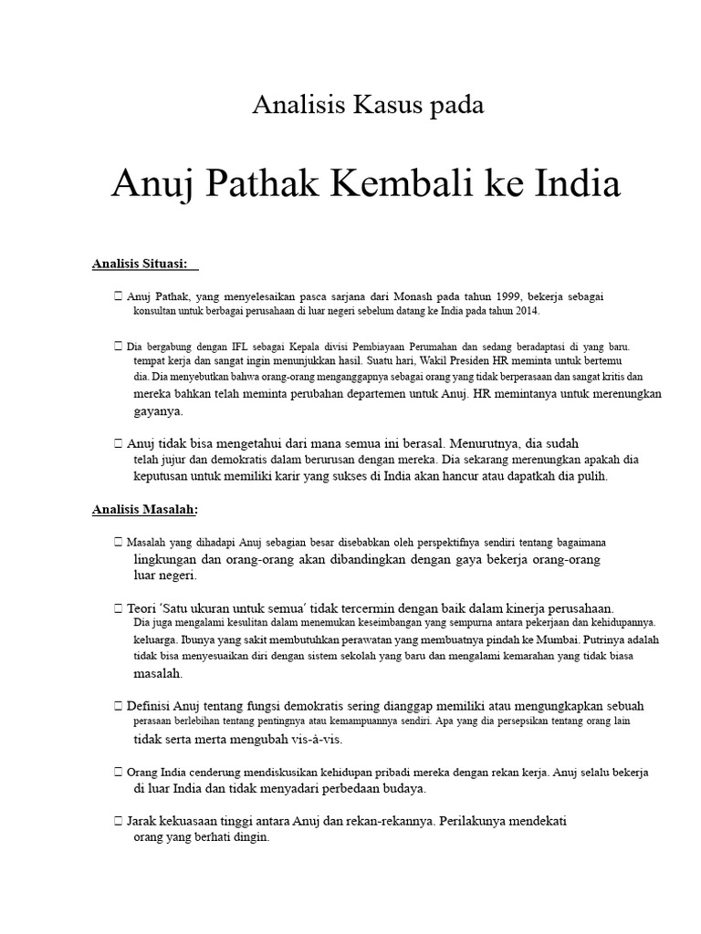 Strategi Adaptasi Anuj Pathak di India | PDF