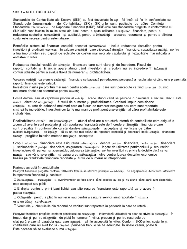 SKK 1 - Note Explicative | PDF