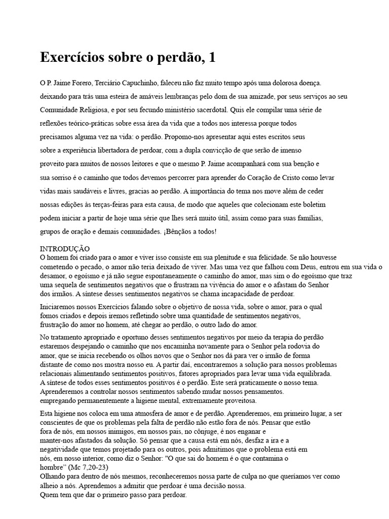 Reflexões sobre o Perdão e Sentimentos | PDF | Sentimento | Amor