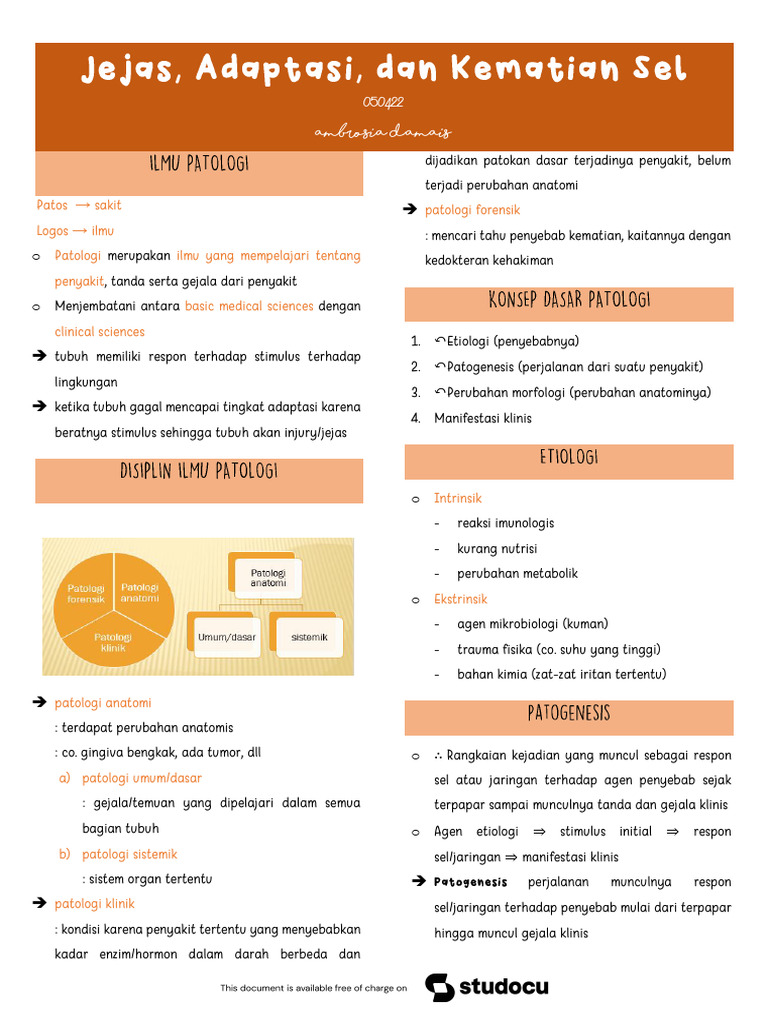 Jejas Sel: Respon dan Adaptasi Seluler | PDF