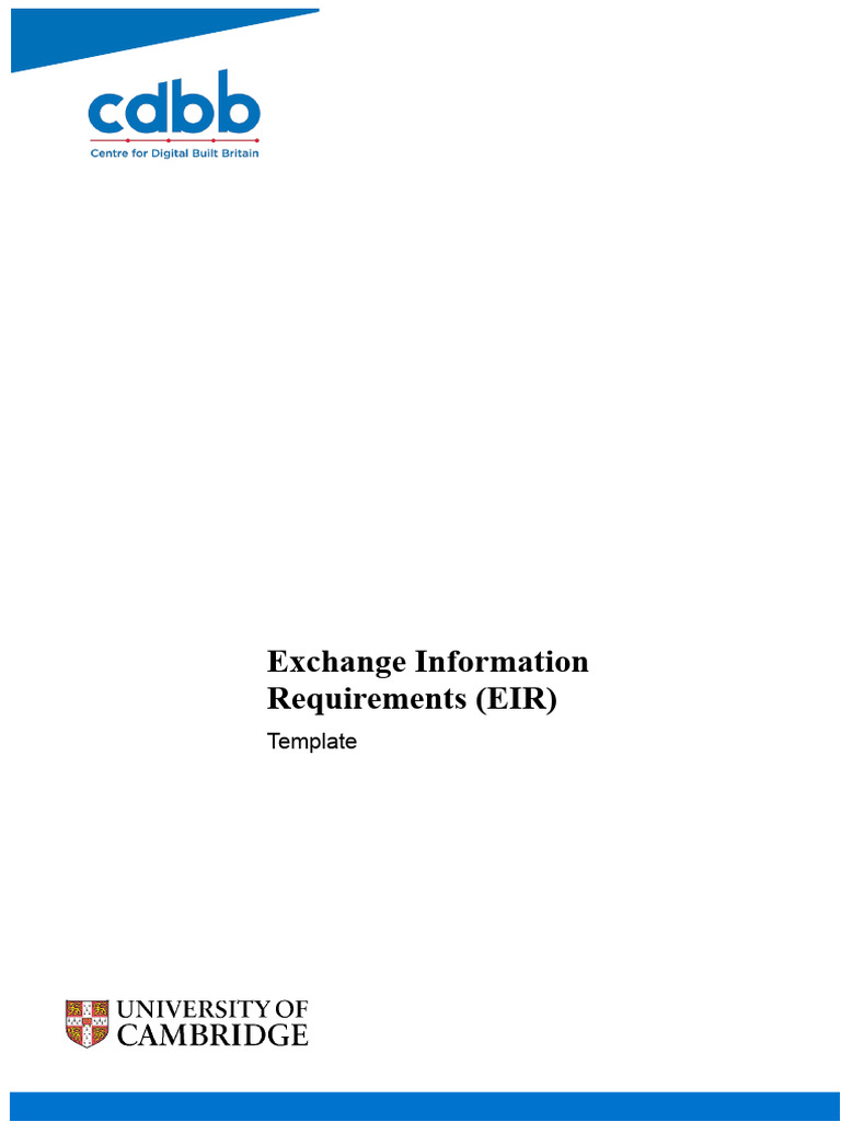 BIM Exchange Information Requirements Template | PDF | Building ...