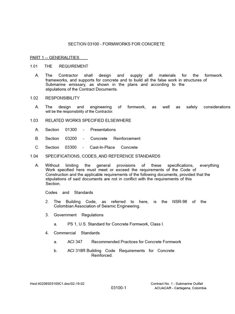Requirements For Concrete Forms | PDF | Concrete | Beam (Structure)