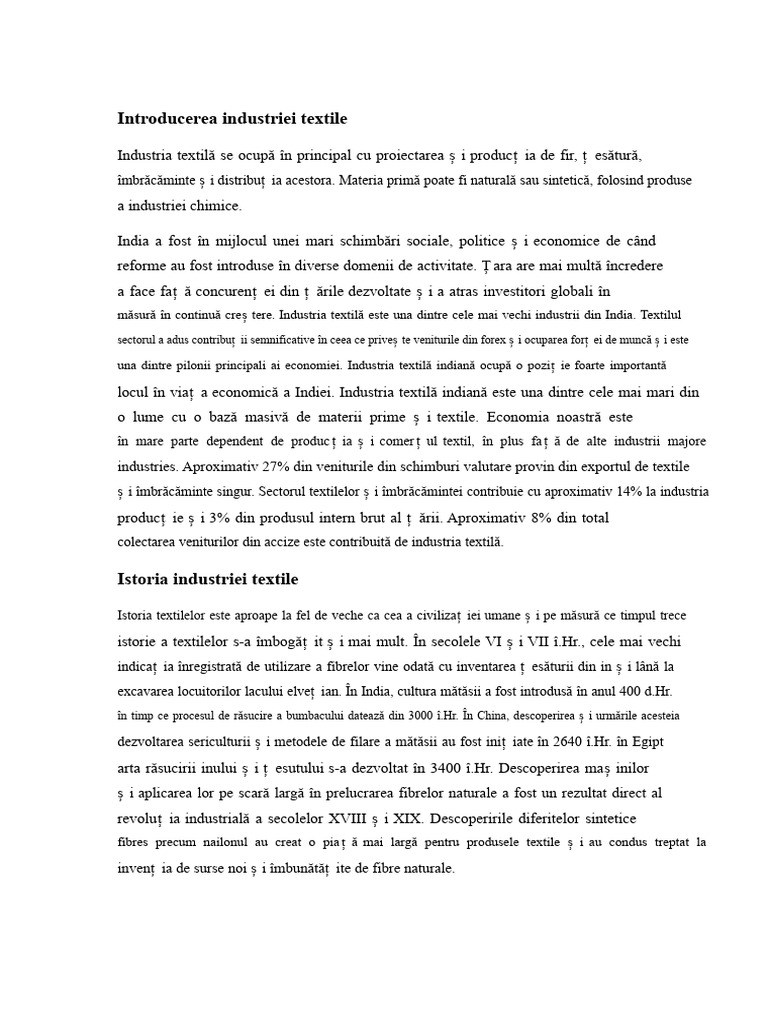 Introducere În Industria Textilă | PDF