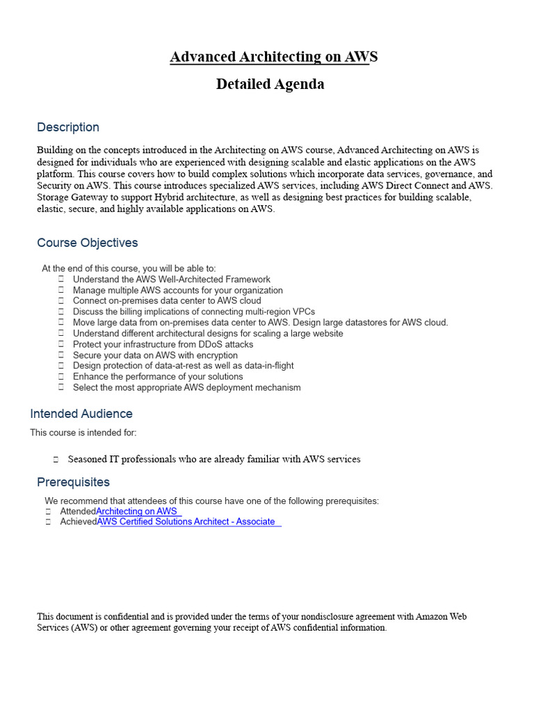Advanced Architecting On AWS | PDF | Amazon Web Services | Computer Network
