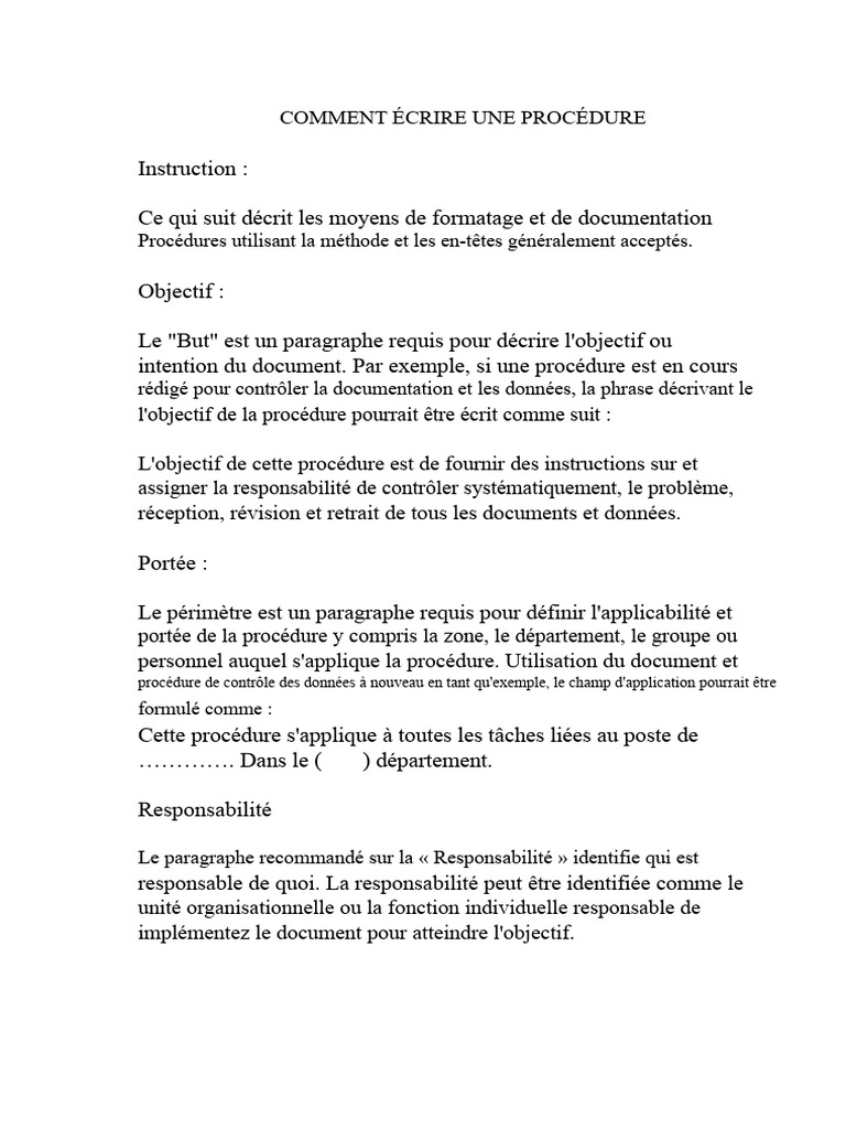 Rédiger une procédure efficace | PDF