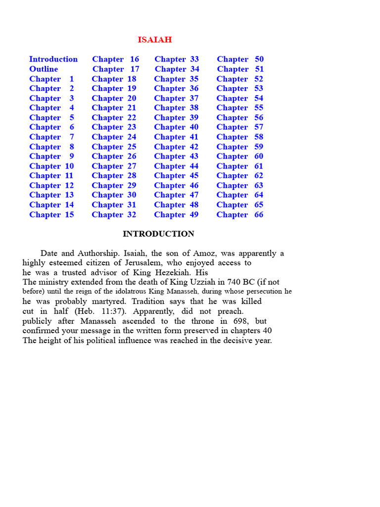 Analysis of Isaiah's Prophecies and Authorship | PDF | Isaiah | Book Of ...
