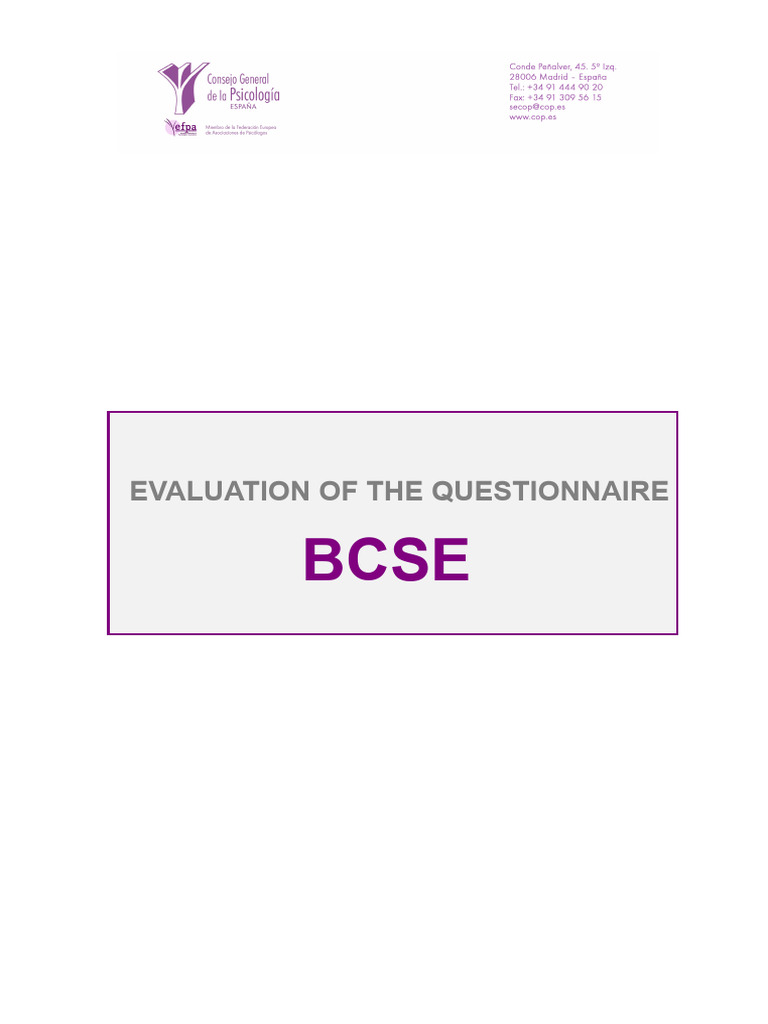 BCSE Cognitive State Evaluation Review | PDF | Validity (Statistics ...