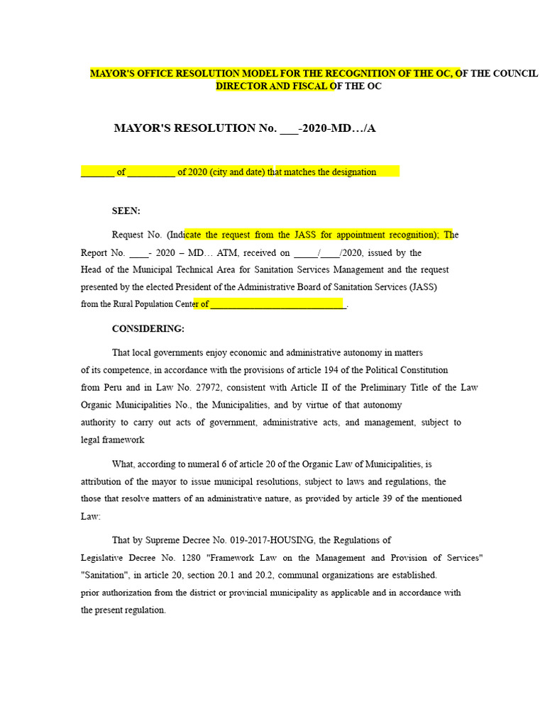 Mayor's Resolution for JASS Recognition | PDF | Governance | Justice