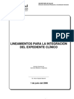 Lineamientos para La IntegraciÓn Del Expediente Clinico