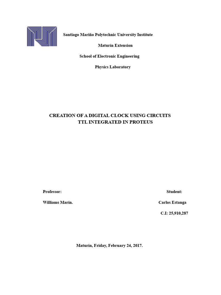 Digital Clock Design in Proteus | PDF | Electrical Engineering ...