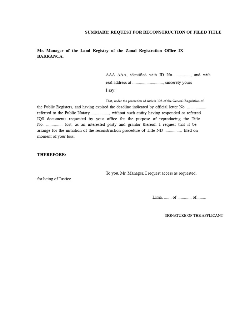 Reconstruction of Archived Title | PDF